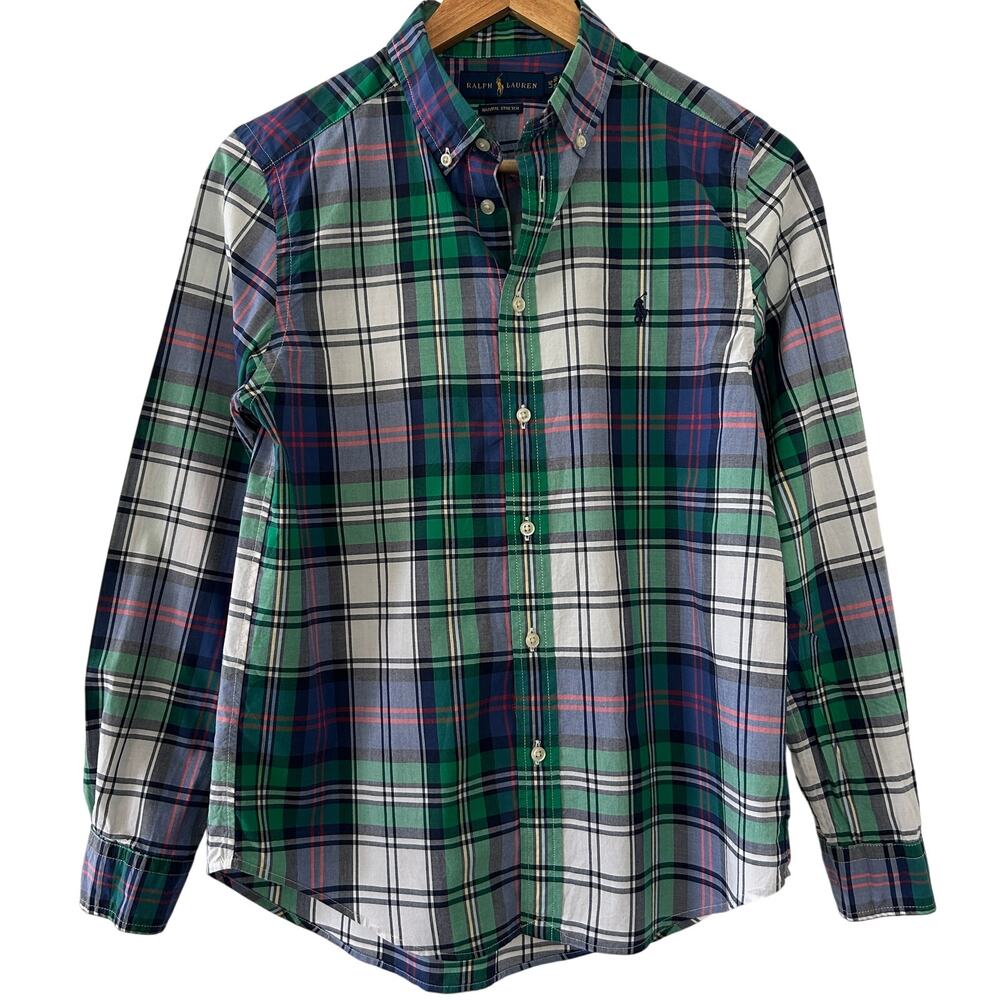 Ralph Lauren Blue Label Boys Button Shirt Sz. L 14/16 Back to School 100% Cotton